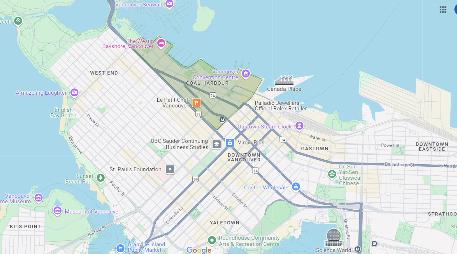 Coal Harbour Map